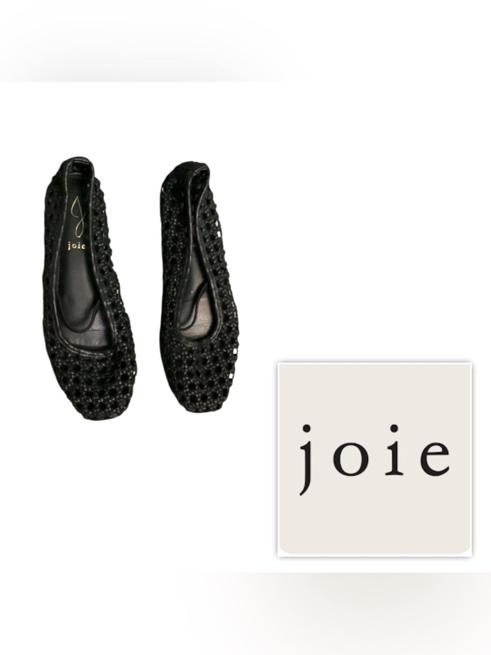 NEW Joie Women 7 WEAVY Black Woven Ballet Flats slip on sandals Mary jane shoes